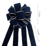 Altier 11" Wide Velvet Navy Christmas Tree Topper Bow 4 Tails Streamers with 3 Yards Long Each for Home Decoration Treetop Handmade Bow Ornament Holiday Party