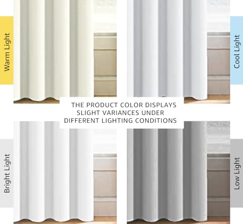H.VERSAILTEX White Curtains for Bedroom Pure White Curtain 96 inches Long for Christmas Thermal Insulated Window Treatment Panel/Drape for Living Room, White, One Panel, Grommet Top, 52" W x 96" L