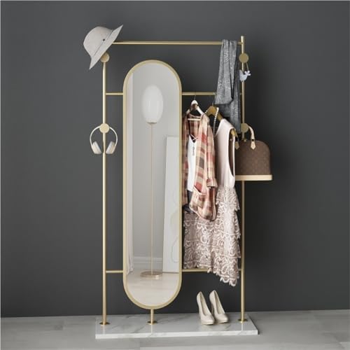 Full-Length Mirror Multifunctional Floor-Standing Coat Rack Full-Length Mirror Combination Bedroom Fitting Mirror Dressing Mirror Full Length Floor Mirror (Black 85cm)