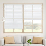 Aluminum Mini Blinds for Windows Cordless Horizontal Window Shades for Light Adjustment, Metal Venetian Blinds Waterproof for Bedroom, Bathroom, 22" W x 48" H, White