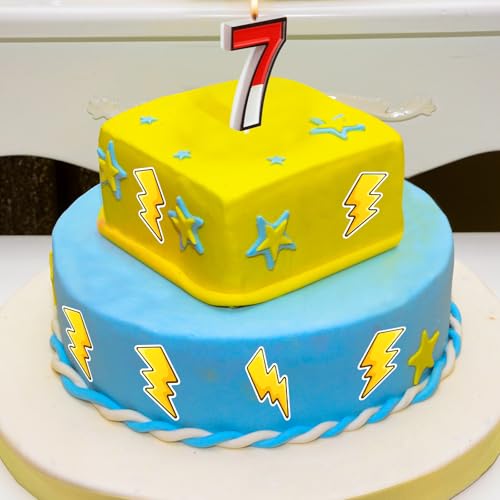 Conelist Cartoon Red and White Birthday Cake Candle Numeral Birthday Cake Topper for Animated Decoration Cartoon Party Supplies(Number 7)