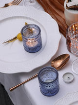 24 Pcs Navy Blue Votive Candle Holders for Christmas Table Centerpieces,