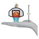 Old World Christmas Basketball Hoop Glass Blown Ornament for Christmas Tree, Handcrafted Holiday Decoration, Sport Collection