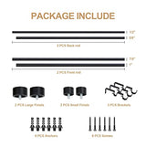 OLV Black Double Curtain Rod, 1 Inch Dual Curtain Rods for Windows 36 to 72 Inch, Heavy Duty Adjustable Telescopic Spliced Window Treatment Rods Set for Living Room Farmhouse