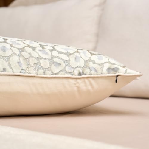 Alerfa Beige Floral Throw Pillow Cover 14 x 36 Inch Cut Velvet Rectange Luxury Decorative Lumbar Pillow Cover for Couch Living Room Bedroom