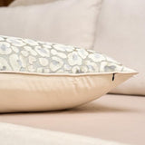 Alerfa Beige Floral Throw Pillow Cover 14 x 36 Inch Cut Velvet Rectange Luxury Decorative Lumbar Pillow Cover for Couch Living Room Bedroom