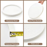 Round Candle Plate Holder White Wooden Coffee Table Tray Kitchen Decor