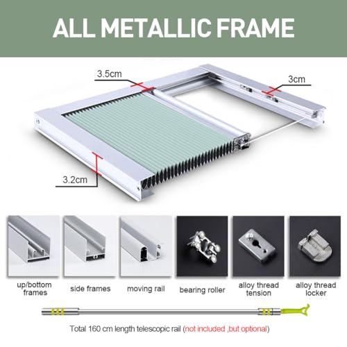 TIPIACE Manual Pattern Cellular Shades Cordless Honeycomb Blinds Full Blackout Fabric Window Shades for Skylight (White 93021A)