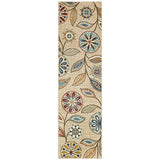 Maples Rugs Reggie Bohemian Floral Print Runner Rug, 2' x 7', Beige
