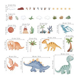 decalmile Boho Baby Dinosaurs Wall Decals Dino Palm Tree Volcano Wall Stickers Boys Bedroom Toddler Room Baby Nursery Wall Decor