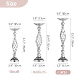 NUPTIO Silver Centerpiece Stand for Table, Twist Style, 22.8" Tall, 2 Pcs