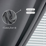 Magic Tape Stick On Curtains Window Shades Pull Down Blackout Window Cover Blackout Curtains for Bedroom No Drillng Self Adhesive Curtains No Rod, 35" W X 59" L, Grey, 1 Panel