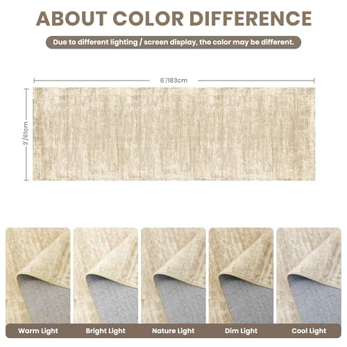 Washable Runner Rug 2x6, Runners for Hallways, Grey Kitchen Brown