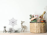 Christmas Traditions 5 inch Glittered Filigree Christmas Star Snowflake Tree Topper Star for Small/Mini X'Mas Tree/Home Decor/Christmas Table/Shelf Ornaments (Iridescent)