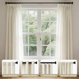Joydeco Black Curtain Rod Adjustable 32-88 Inches, 1" Diameter Heavy Duty Curtain Rods for Windows, Decorative Splicing Drapery Rods with Resin Finials for Living Room Bedroom Kitchen