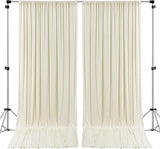 AK Trading CO. 10 feet x 10 feet IFR Polyester Backdrop Drapes Curtains Panels with 4" Rod Pockets (Rod Not Included) - Wedding Ceremony Party Home Window Decorations - Ivory
