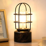 𝗦𝗺𝗮𝗹𝗹 𝗧𝗼𝘂𝗰𝗵 𝗧𝗮𝗯𝗹𝗲 𝗟𝗮𝗺𝗽 for Small Spaces - 3 Way Dimmable Industrial Bedside Lamp - Steampunk Antique Nightstand Desk for Bedroom, Living Room (Bulb Included)