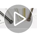 OLV Black Curtain Rod 36 to 91 Inch, 1 Inch Adjustable Modern Curtain Rods for Windows, Decorative Heavy Duty Window Treatment Rods with End Cap Finials, Telescopic Splicing Drapery Pole, Easy Install