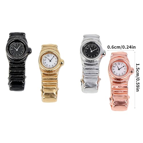 Miniature Watch Collection 4PCS 1: 12 Scale Alloy Timepieces for Display Accessories Model House Model Watches