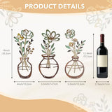 Mcdagogn 3 Pieces Metal Flowers Wall Decor - Rustic Farmhouse Wall Arts, Boho floral Minimalist Wall Decor for Living room Bathroom Bedroom laundry Room Kitchen Office - Housewarming Gifts