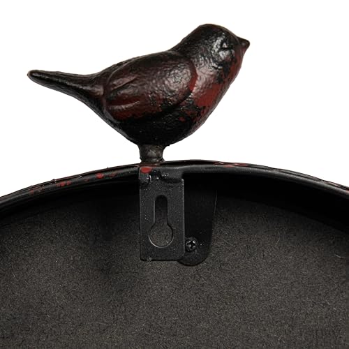 Creative Co-Op Oval Metal Wall Clock with Bird