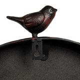 Creative Co-Op Oval Metal Wall Clock with Bird