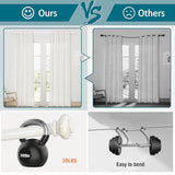 Turquoize 2 Pack Adjustable Window Curtain Rods, 16.2 to 43.8 Inch, White with Classic Finials