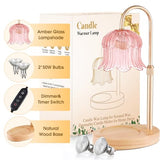 Candle Warmer Lamp Adjustable Timer Electric－Pink Flower Wax lamp