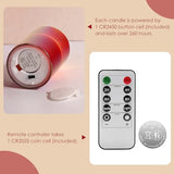 Red Glass Flameless Pillar Candles with Remote Batteries Set of 5