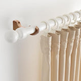 T Tulead Curtain Rod Bracket Wooden Rod Brackets Drapery Curtain Single Bracket Inner Dia: 29mm/1.14", Pack of 2 (Wood Color)