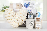 PuGez Sympathy Gift Baskets, Condolences Gifts for Bereavement Grief - Sorry for Your Loss of Loved One/Mom/Dad/Husband, Thinking of You Box, Grieving Care Package for Women Men Friends(Ivory Pillow)