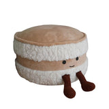 Tingting's Dream Cute Round Stuffed Pouf Ottoman Foot Rest Floor Tatami Fluffy Poufs Foot Stool Storage Ottoman Foam Particles Filling (Cake Shape, 40×25CM/15.7"×9.84")
