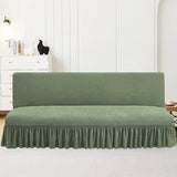 Futon Cover Stretch Futon Mattress Cover Thicken Armless Sofa Cover with Skirt Soft Futon Covers Non-Slip Futon Slipcovers Washable Futon Couch Cover for Home