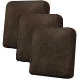 Couch Cushion Covers Leather-Look 3PC Stretch Sofa Seat Slipcover Sets for Living Room Individual Sofa Cushion Cover Couch Seat Protectors, Pet-Friendly, Non-Slip, Easy Fit - Coffee