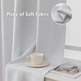 Anytime 100% Blackout Curtain 2 Panels Set,Thermal Insulated Window Drapes for Bedroom,Full Shading Panels (Greyish White,37W x 63L)