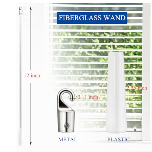 JUYO VONSAN Curtain Pull Wand Blinds 5pcs 12 inch Wand Fiberglass Vertical Blinds Replacement Parts Blind Tilt Wand (5, 12 Inch in Length)