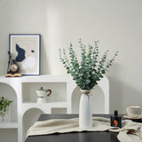 Vase with Greenery, 20pcs Artificial EucalyptusStems in White Vase, Boho Home Decor Plant, 19" Decorative Fake Plants for Home Farmhouse Mantle Centerpiece Decor