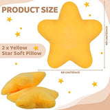 Sumind 2 Pcs 15.7 Inch Yellow Star Pillow Decorative Throw Pillow Cute Plush Star Pillows Aesthetic 3D Throw Stuffed Cushion Decorative Room Decor for Bedroom Sofa Chair