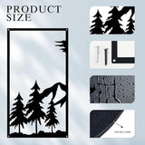 4 Pcs Mountain Scene Metal Wall Decor, Black Line Drawing Wall Art, Abstract Minimalist Rustic Nature Home Wall Art Sculpture for Garden Home Decor