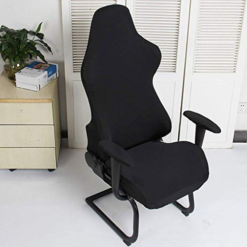 BTSKY Ergonomic Office Computer Game Chair Slipcovers Stretchy Polyester Covers for Reclining Racing Gaming Gaming Chair Black (No Chair)