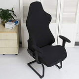 BTSKY Ergonomic Office Computer Game Chair Slipcovers Stretchy Polyester Covers for Reclining Racing Gaming Gaming Chair Black (No Chair)