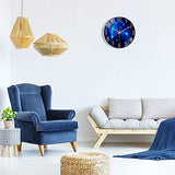 Lafocuse 12 Inch Silent Non Ticking Glass Blue Wall Clock for Living Room Decor, Kitchen Wall Clocks Battery Operated Decorative for Bedroom Office