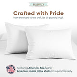 Pillowflex Synthetic Down Sleeping Pillows - Queen Size - Medium Firmness for Back, Side & Stomach Sleepers - Ideal for Queen Size Beds - Comfortable Pillow for Sleeping