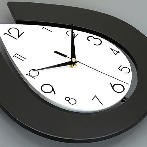 Decorative Wall Clock for Living Room Decor Large Modern Wall Clocks with Pendulum Battery Operated for Bedroom Office Kitchen Home Small Black Silent Wall Clock Non Ticking 11.8*22.4 Inch