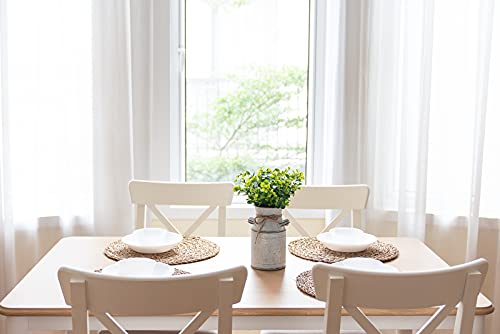 Dahey Metal Flower Vase with Artificial Eucalyptus Farmhouse Decor Rustic Shabby Chic Milk Can Galvanized Jug Planter Fake Plants in Decorative Tin Vase for Table Centerpieces Bedroom Kitchen Decor