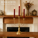 Romadedi Gold 3 Arm 11.8" Candelabra Candle Holders