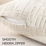 decorUhome Fall Cream White Chenille Throw Pillow Covers 18x18 Set of 2 Textured Soft Cozy Slubby Couch Pillow Covers Modern Farmhouse Boho Decorative Pillow Cases for Bed Sofa Living Room