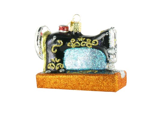 Old World Christmas Hobbies Gifts Glass Blown Ornaments for Christmas Tree Sewing Machine, 2.75, Multi Color