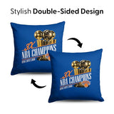 Northwest New York Knicks 2026 NBA Champions Multi-Champs Double-Sided Printed Throw Pillow, Soft Decorative Polyester Fan Cushion, Couch Bed or Game Room Decor, 18 x 18 in