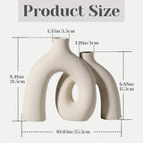 CEMABT Modern Nordic Boho Vase Set - Elegant Beige Matte Ceramic Vase for Living Room, Bookshelf, Mantel, Entryway Table & Console Decor | Home Decor Shelf Decorations Easter Gift